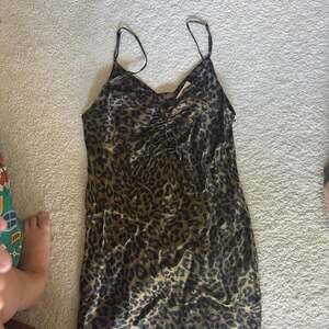 Zara Leopard Print Ruched Mini Slip Dress